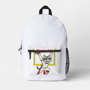 Sac À Dos Imprimé Champion du Meow-der Bowl Chat de football américa