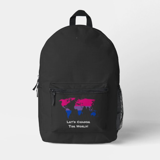 Sac À Dos Imprimé Changeons le Monde  (Recto)