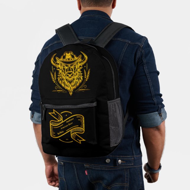 Sac À Dos Imprimé Chapeau de cowboy Art du Bison d'Or (Insitu (Modèle))