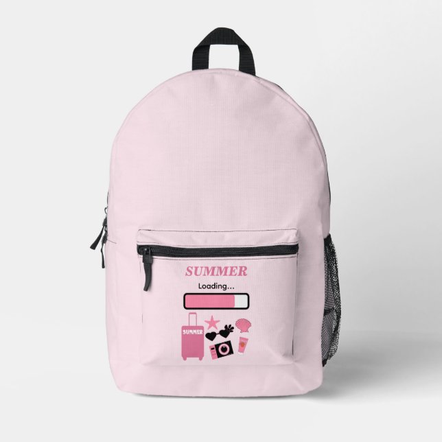 Sac À Dos Imprimé Chargement d'été rose (Recto)