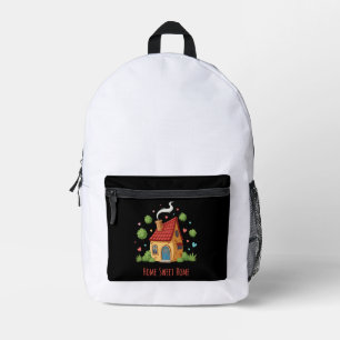 Sac À Dos Imprimé  Charmante Maison "Maison Douce Maison" Illustrati
