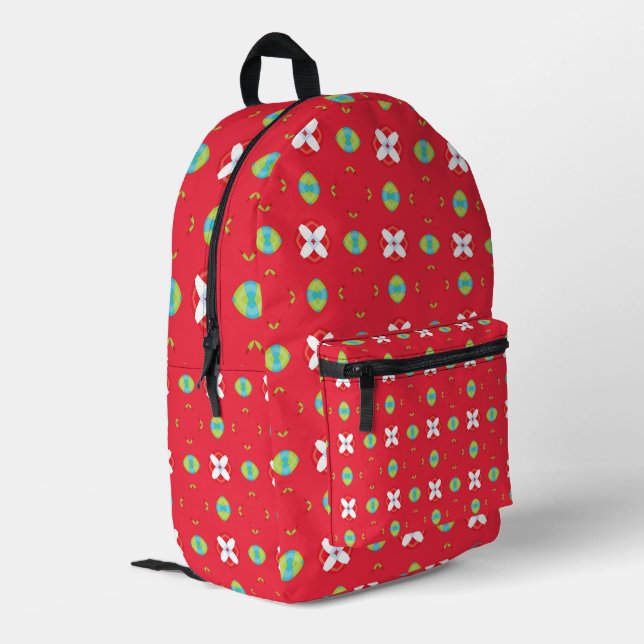 Sac À Dos Imprimé Charme des Fêtes de Noël Motif 02 -  (Coin arrière gauche)