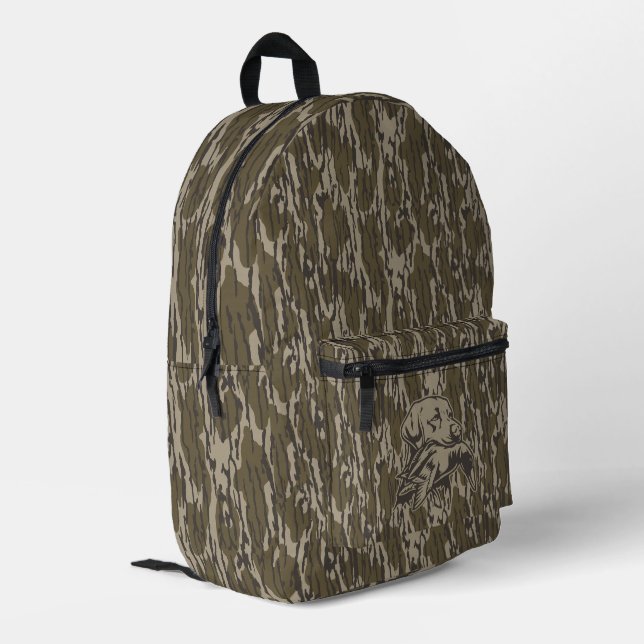 Sac À Dos Imprimé Chasseurs de canards avec chien Camouflage de fond (Coin arrière gauche)