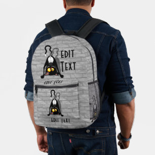 Sac À Dos Imprimé Chat à l'envers Personnage de dessin animé drôle