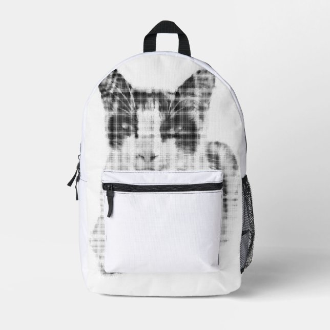 Sac À Dos Imprimé Chat calico en demi-teinte (Recto)