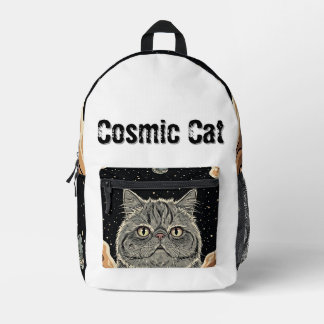 Sac À Dos Imprimé Chat Cosmique