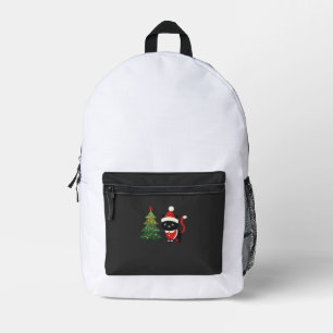 Sac À Dos Imprimé Chat de Noël Santa Arbre Vecteur