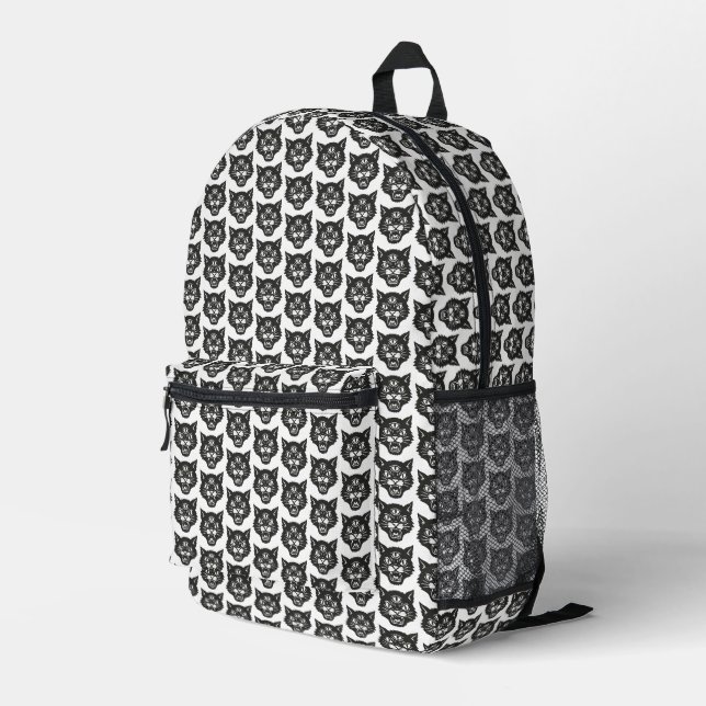 Sac À Dos Imprimé Chat en colère (Coin arrière droit)