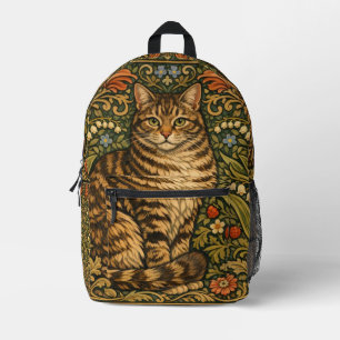 Sac À Dos Imprimé Chat floral botanique élégant vintage