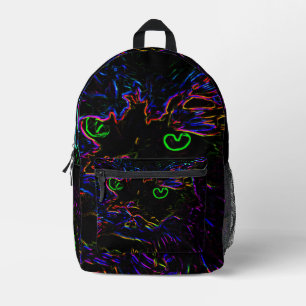 Sac À Dos Imprimé Chat Neon Glow