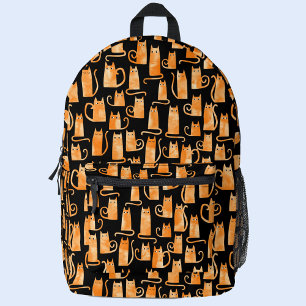 Sac À Dos Imprimé Chat orange amusant