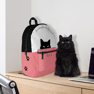 Sac À Dos Imprimé Chat rose épineux