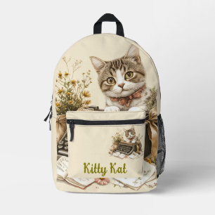Sac À Dos Imprimé Chat Vintage Adorable