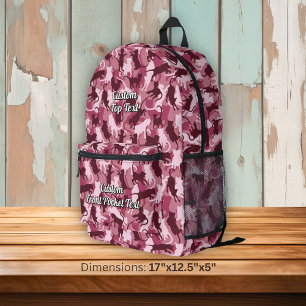 Sac À Dos Imprimé Chats Camouflage rose