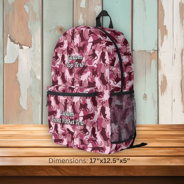 Sac À Dos Imprimé Chats Camouflage rose (Créateur téléchargé)
