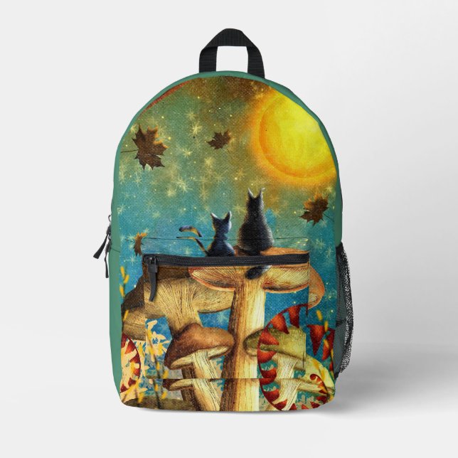 Sac À Dos Imprimé Chats de champignons (Recto)