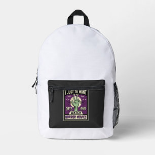 Sac À Dos Imprimé Chats et films d'horreur Création Halloween