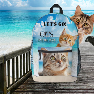 Sac À Dos Imprimé Chats et plage photo colorée
