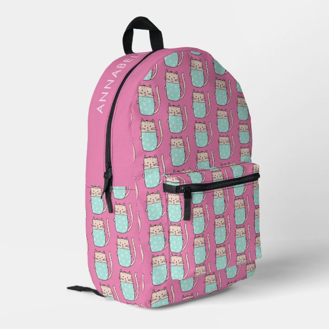 Sac À Dos Imprimé Chatte mignonne filles rose (Coin arrière gauche)