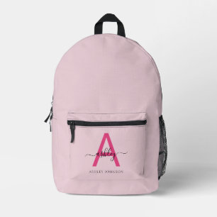 Sac À Dos Imprimé Chaud rose Monogramme fille de retour à l'école