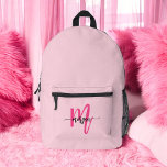 Sac À Dos Imprimé Chaud rose Monogramme fille de retour à l'école<br><div class="desc">Commencez l'année scolaire avec style avec notre sac à dos imprimé Hot Pink Monogram Girl's Back to School! Ce sac à dos captivant présente un design rose chaud vibrant, personnalisé avec votre monogramme pour un look unique et tendance. Parfait pour transporter des livres, des fournitures et des articles de première...</div>