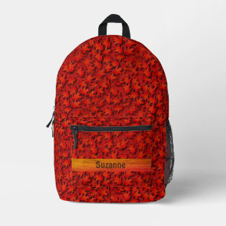 Sac À Dos Imprimé Chêne Feuille Motif d'art naturel Personnalisé