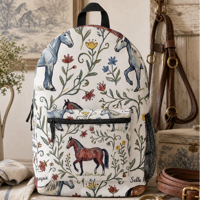 Sac À Dos Imprimé Cheval de campagne français (Créateur téléchargé)