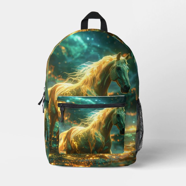 SAC À DOS IMPRIMÉ CHEVAL DE FEU - ZODIAQUE CHINOIS -  (Recto)