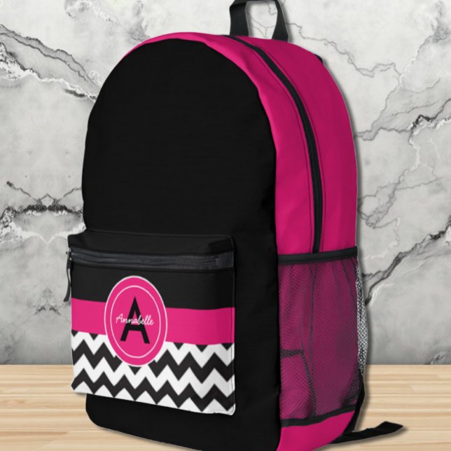 Sac À Dos Imprimé Chevron rose noir (Créateur téléchargé)