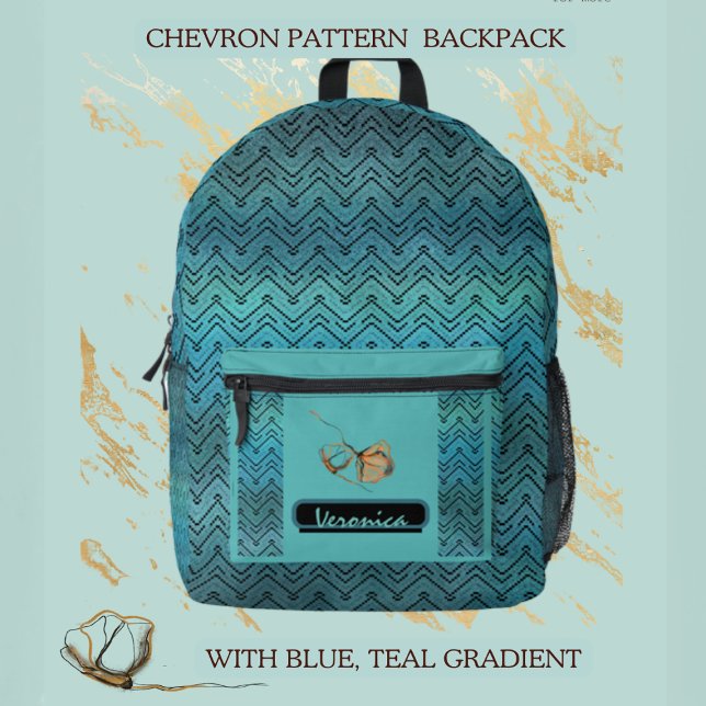 Sac À Dos Imprimé Chevron sarcelle  (Créateur téléchargé)