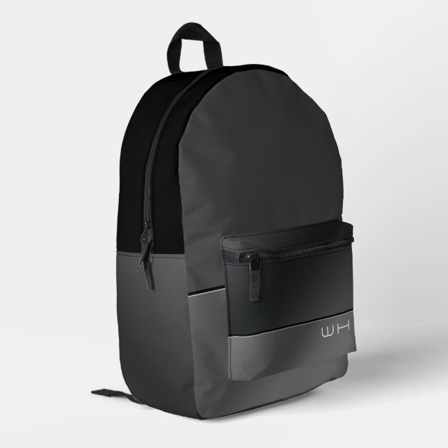 Sac À Dos Imprimé Chic moderne affaires noir gris (Coin arrière gauche)