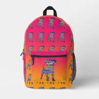 Chien bleu Motif enfants rose jaune