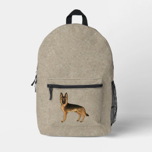 Sac À Dos Imprimé Chien De Berger Allemand Noir Et Tan Dessin Sur Br