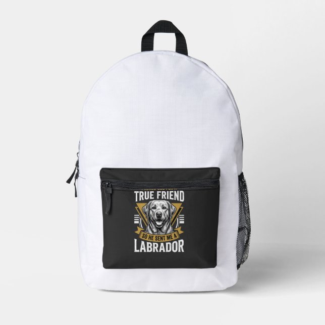 Sac À Dos Imprimé Chien Labrador véritable ami (Recto)