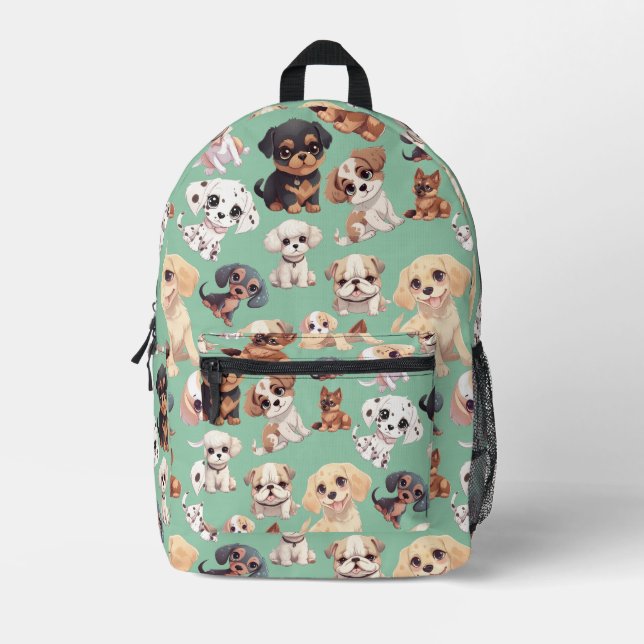 Sac À Dos Imprimé Chien pâle vert pâle (Recto)