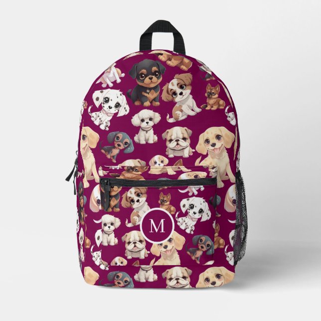 Sac À Dos Imprimé Chien rose foncé mignon (Recto)