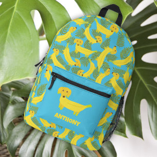 Sac À Dos Imprimé Chiens de banane tropicale mignons à motifs