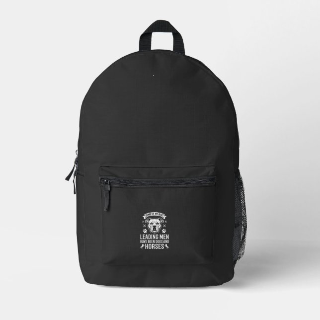 Sac À Dos Imprimé Chiens et chevaux menant les hommes (Recto)