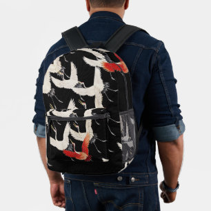 Sac À Dos Imprimé Chinoiserie Grue volante Zen Minimaliste Kimono Ar