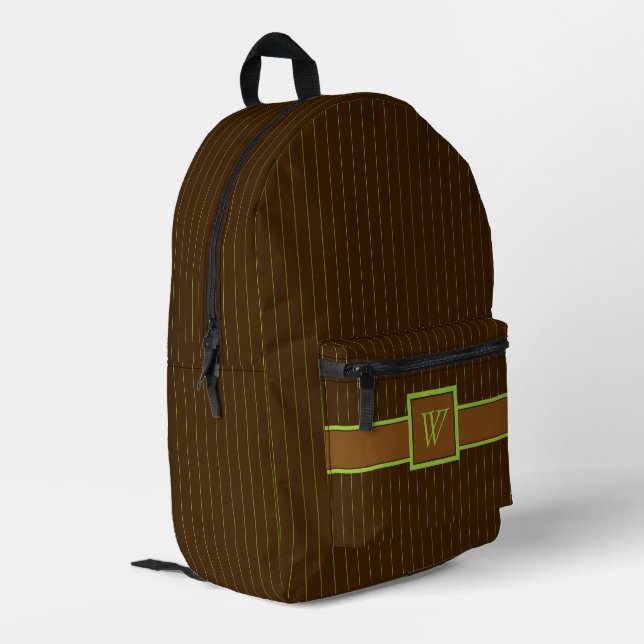 Sac À Dos Imprimé Chocolat avec rayures au citron vert (Coin arrière gauche)