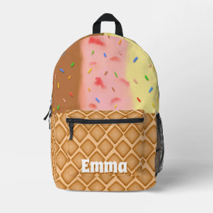 Sac À Dos Imprimé Chocolat, Fraise Vanille Nom de la crème glacée