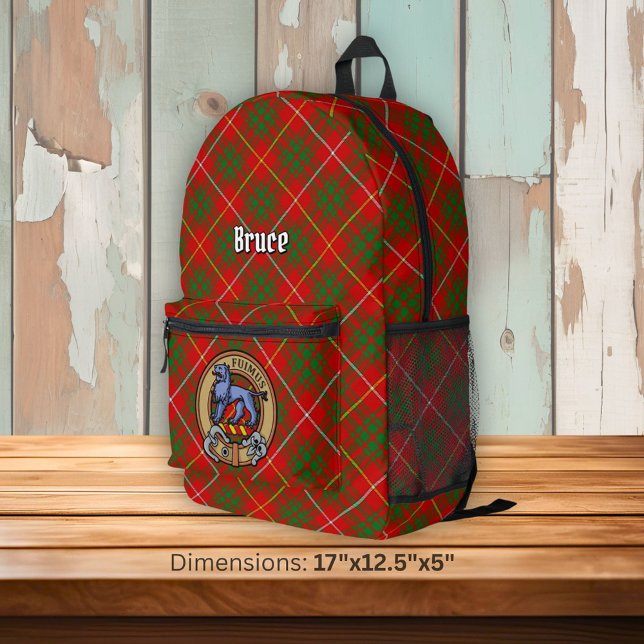 Sac À Dos Imprimé Cimier du clan Bruce sur tartan (Créateur téléchargé)