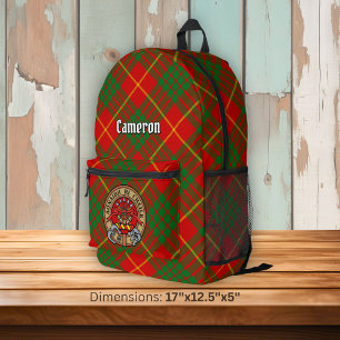 Sac À Dos Imprimé Cimier du clan Cameron sur tartan