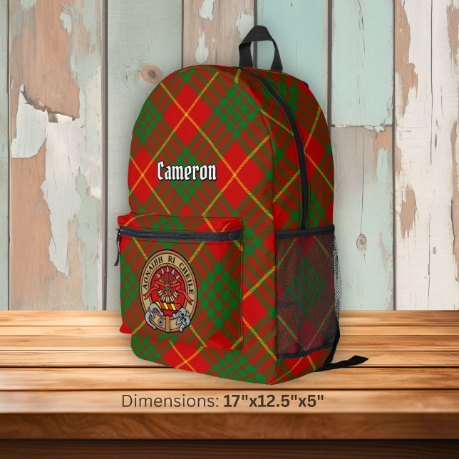 Sac À Dos Imprimé Cimier du clan Cameron sur tartan (Créateur téléchargé)