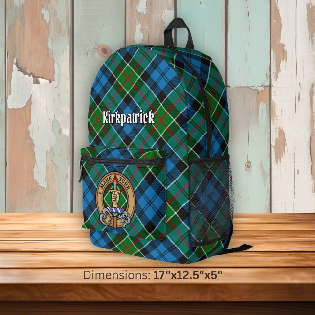 Sac À Dos Imprimé Cimier du clan Kirkpatrick sur tartan (Créateur téléchargé)