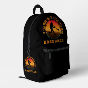 Sac À Dos Imprimé Citation de baseball drôle silhouette vintage joue