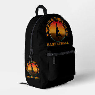 Sac À Dos Imprimé Citation de basketball drôle silhouette vintage de