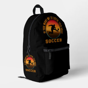Sac À Dos Imprimé Citation de football drôle silhouette vintage de j