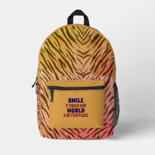 Sac À Dos Imprimé Citation Inspirante Multicolore