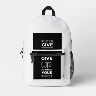 Sac À Dos Imprimé Citation Motivante Ne Jamais Abandonner Vos Rêves